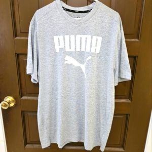 Puma Shirt Men's XL Gray Graphic Tee Crew Neck Short Sleeve Logo S# 25